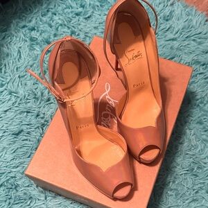 Christian Louboutin Iridescent Peep-Toe Heels